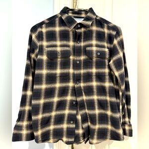 Old Navy Boy’s Soft Black Plaid Button Down Shirt